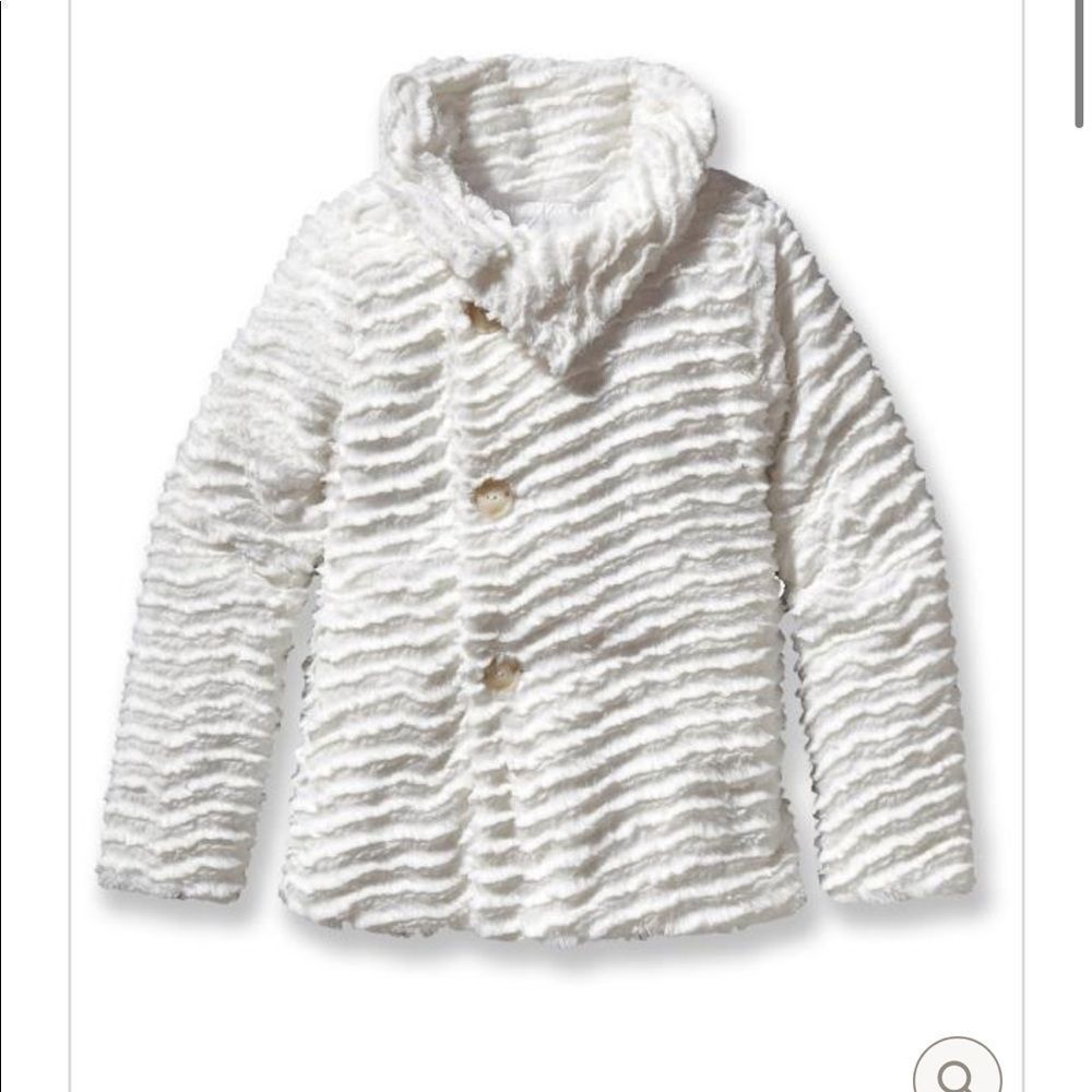 Patagonia Kids White Textured Button-Up Jacket